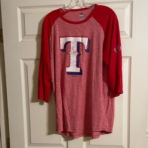 Red Baseball Raglan Tee XL